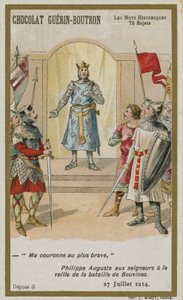 Chocolat Guerin-Boutron Handelskarte, Serie Historische Worte von French School