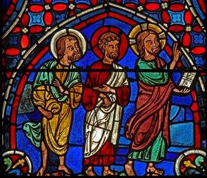 Christus - mit 2 Aposteln von French School