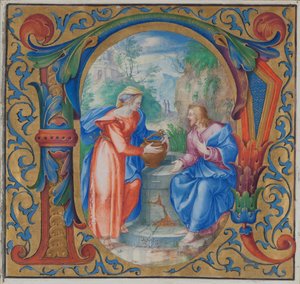 Christus und die Frau von Samaria am Brunnen von French School