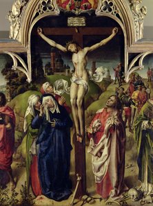 Christus am Kreuz, die heiligen Frauen und St. Johannes der Evangelist, vom Altarbild des Parlaments von Paris
