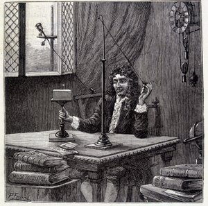 Christian Huyghens beobachtet „die Neigung zur Bewegung“ oder Körperelastizität - in „Physique Populaire“ von Emile Desbeaux von French School