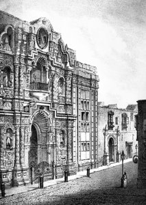 Kirche der Barmherzigkeit, Lima (Gravur) von French School