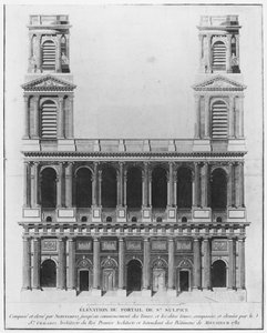 Kirche Saint-Sulpice, Fassade, Paris, 1782 von French School