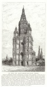 Kirchturm der Abtei Saint-Amand-les-Eaux, Frankreich von French School
