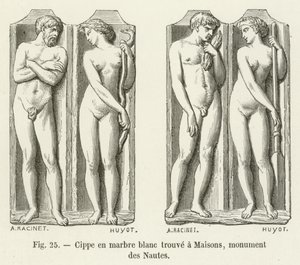 Cippus aus weißem Marmor gefunden in Maisons, Monument der Nautes