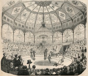 Cirque national des Champs Elysees im 19. Jahrhundert - Gravur in "Tableau-de-Paris" von Edmond Texier 1852 von French School