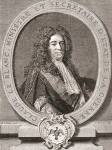 Claude Le Blanc, 1669-1728. Französischer königlicher Beamter des Ancien Régime und zweimaliger Kriegsminister. Aus Les Heures Libres, veröffentlicht 1908. von French School