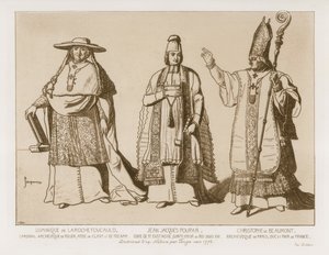 Klerikale Kleidung, Zeichnungen nach Kunstwerk von Touzee, circa 1776