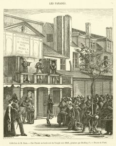 Sammlung von Herrn Baur, Eine Parade am Boulevard du Temple um 1816 (Stich) von French School
