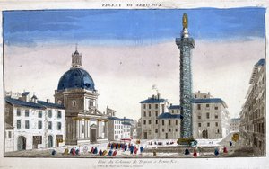 Säulenansicht von Trajan (Trajanssäule) (Colonna Traiana) in Rom - Gravur von French School