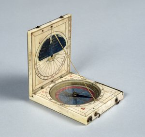 Kompass und Sonnenuhr, hergestellt in Dieppe