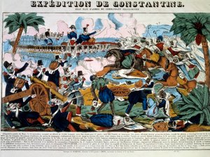 Eroberung Algeriens: „Expedition nach Constantine im November 1837“ Gravur des 19. Jahrhunderts Private Sammlung von French School