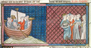 Konrad III. und Ludwig VII. brechen auf, Illustration aus den 