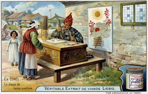 Korea: der Wahrsager - Chromo. Liebig, um 1900 von French School