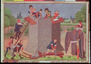 Bau des Turms von Babel, Miniatur aus 