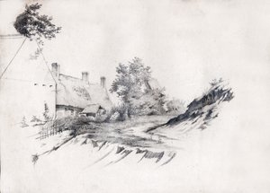 Hütte in Frankreich (Zeichnung, ca. 1850) von French School