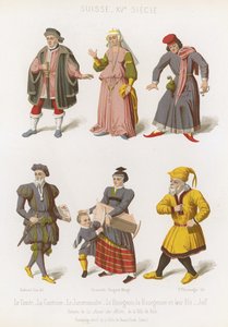 Graf und Gräfin, Bourgeoisie und ihr Sohn, Rechtsberater und ein Jude von French School