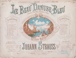 Einband für die Partitur des Donauwalzers von French School