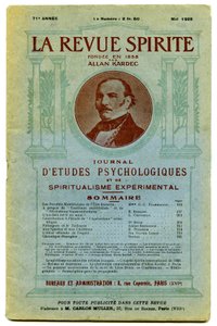 Titelblatt einer Ausgabe von „La revue spirite“, einer vierteljährlichen Zeitschrift für Spiritismus, psychologische Studien und experimentellen Spiritualismus, gegründet von Allan Kardec