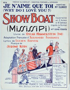 Titelblatt der Partitur der Operette Showboat, produziert im Theatre du Chatelet 1928