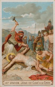 Kreuzigung: Jesus wird ans Kreuz genagelt. Die elfte Station des Kreuzwegs