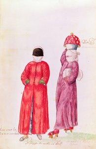 Bräuche und Kostüme der östlichen Länder und verschiedene Kleidungszustände - Frauen gehen baden, 1513