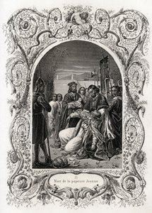 Tod der Päpstin Johanna (Pontifikat von 855 bis 858). Gravur zur Illustration der Histoire des papes von Maurice Lachatre (1814-1900), Librairie du progrès, Paris