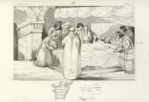 Tod des fränkischen Staatsmannes Pippin von Heristal, 714 von French School
