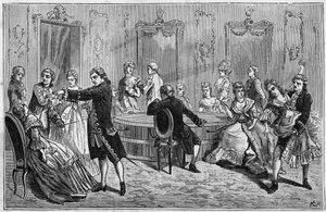 Vorführung von Frederic Antoine Mesmer (Franz Anton Mesmer). von French School