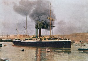Abfahrt eines Schiffes der Messageries Maritimes aus Marseille, Anfang des 20. Jahrhunderts