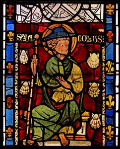 Darstellung von St. Jakobus: Grisaille aus der Kapelle des Schlosses, Rouen? von French School