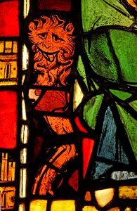 Darstellung eines Löwen im St. Petrus Panel: aus der Kapelle des Schlosses, Rouen?