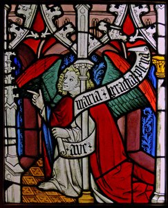 Der Engel Gabriel bei der Verkündigung, ursprünglich aus dem Oberrhein von French School