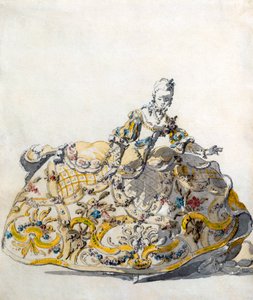 Entwurf für ein Damenkleid, 1780er Jahre von French School