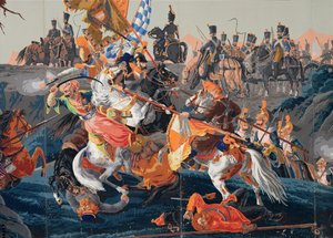 Detail der Schlacht von Austerlitz (Tapetendesign) von French School