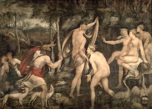 Diana und Actaeon, Fontainebleau-Schule, Mitte des 16. Jahrhunderts