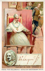 Diego Velasquez, spanischer Maler, und Porträt von Papst Innozenz X. von French School