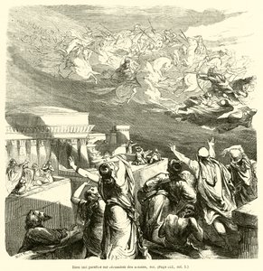 Gott lässt Armeen in Jerusalem erscheinen, etc. von French School