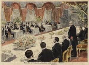 Abendessen für Führer des französischen Handels und der Industrie an der Pariser Börse, 1897