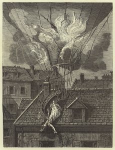 Dramatischer Tod der Aeronautin Madame Blanchard, 6. Juli 1819 von French School