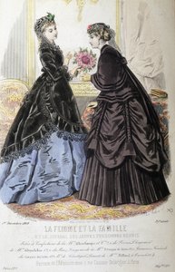 Kleider und Frisuren - in „La femme et la famille et le journal des Jeunes personnes réunis“ vom 01/12/1868