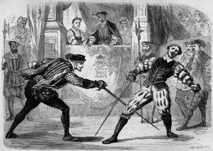 Duell zwischen Francois de Vivonne de la Chataigneraie und Guy de Chabot, Baron de Jarnac, Saint Germain en Laye, Frankreich 10. Juli von French School