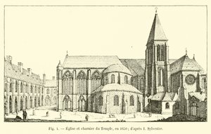 Kirche und Beinhaus des Tempels, im Jahr 1650, nach I. Sylvestre