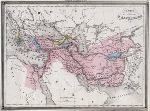 Reich und Expedition von Alexander dem Großen - Tafel aus „Universal Atlas of Ancient and Modern Geography for the Use of Residential Schools“ von Vuillemin - ca. 1845 von French School