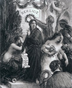 Gravur zum Gedenken an Hector Berlioz, 1869