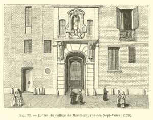 Eingang des Collège de Montaigu, Rue des Sept-Voies, 1779