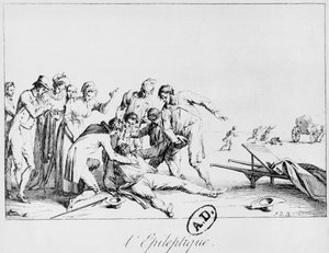 Epileptischer Anfall auf der Straße, ca. 1800