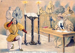 Eppur si muove, Der Prozess von Galileo Galilei (1564-1642) im Jahr 1633 von French School
