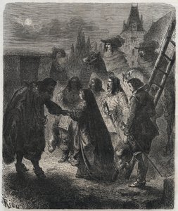 Flucht von Marie de Medicis aus dem Schloss von Blois am 22. Februar von French School