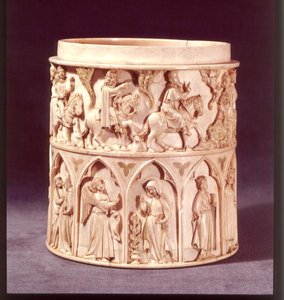 Eucharistie-Topf, der die Heiligen Drei Könige und die Verkündigung darstellt, aus Citeaux von French School